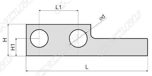 Чертеж C25-H25-55 Держатель осевого инструмента (MetalCraft) для токарного станка, двойной