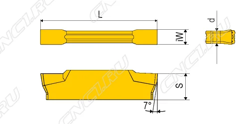 Чертеж JSMN500-TC-1020 Пластина отрезная, канавочная