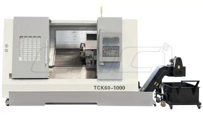 TCK60-1000 Токарный станок с ЧПУ: макс. диаметр над станиной Ø600 мм, макс. длина точения 1000 мм.