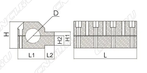 Чертеж CTTH32-40-160L Разрезной Держатель осевого инструмента (MetalCraft) для токарного станка