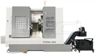 TCK60-500 Токарный станок с ЧПУ: макс. диаметр над станиной Ø600 мм, макс. длина точения 500 мм.