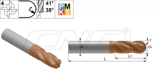 Твердосплавные сферические фрезы P4S-BNS