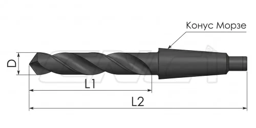 Сверла спиральные HSS DIN 345 с коническим хвостовиком Морзе