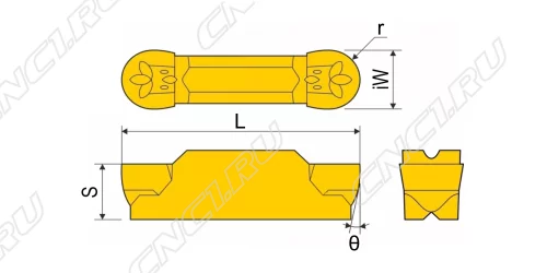 Чертеж MRGN400 JTK101 Пластина канавочная радиусная