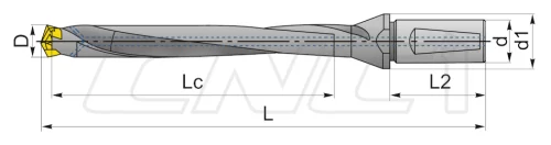 Корпусные сверла QD-8D-CA со сменными головками