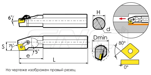 MCKNR / MCKNL Резцы (державки) расточные 