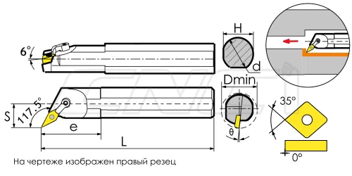 MVQNR / MVQNL Резцы (державки) расточные 